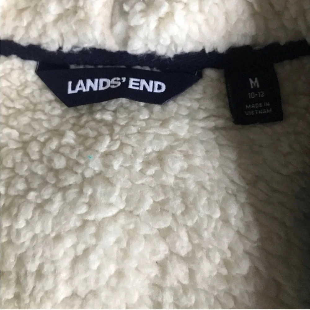 Lands End NWOT Kids Teal Tiger-Print Zip Hoodie Size 10/12